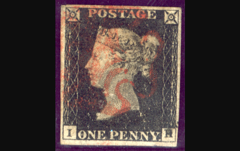 Penny Black - the world's first adhesive postage stamp