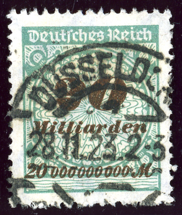German 1923 inflation stamp — 20 Milliarden Mark face value