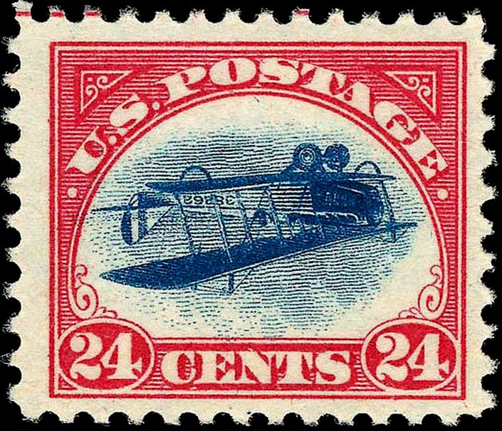 Inverted Jenny stamp - one of the most valuable US stamps